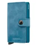 Secrid press-button leather miniwallet - Blue