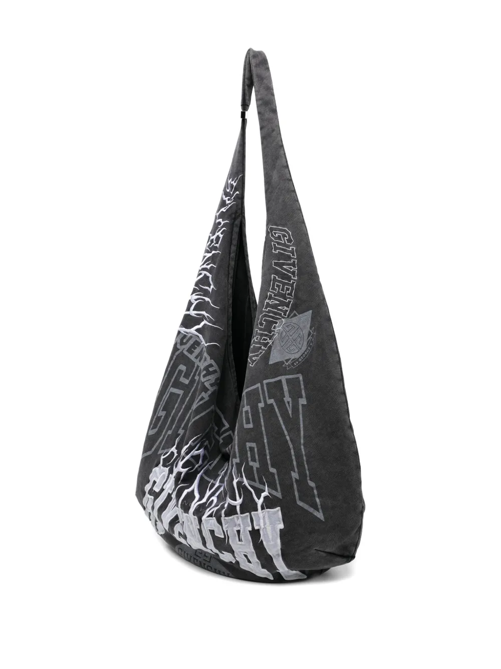 Givenchy Logo-embroidered Shoulder Bag In Gray