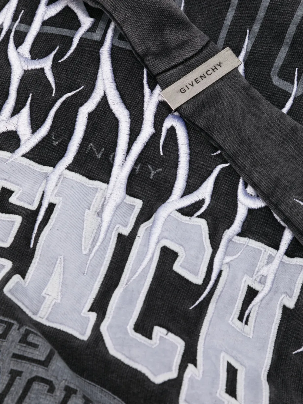 Givenchy Logo-embroidered Shoulder Bag In Gray