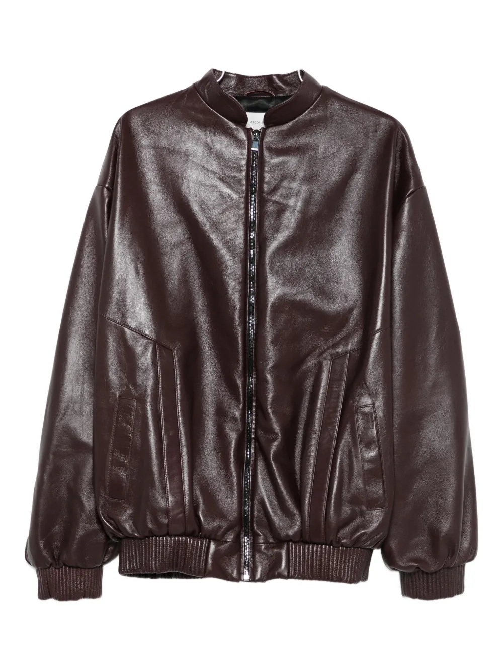 Magda Butrym Zip-fastening Ribbed-cuff Jacket In Brown