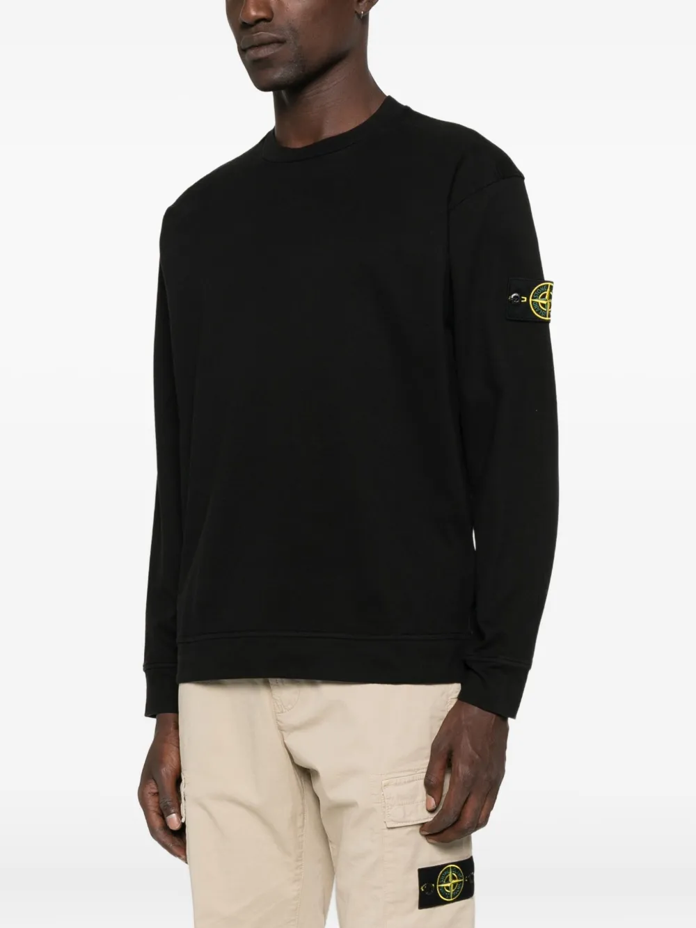 Stone Island Sweater met logopatch Zwart