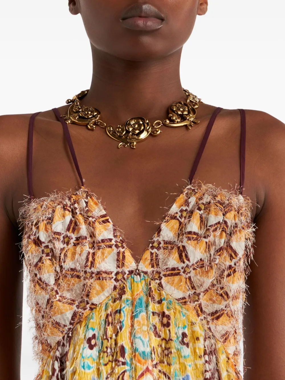 ETRO baroque-style flower necklace - Goud