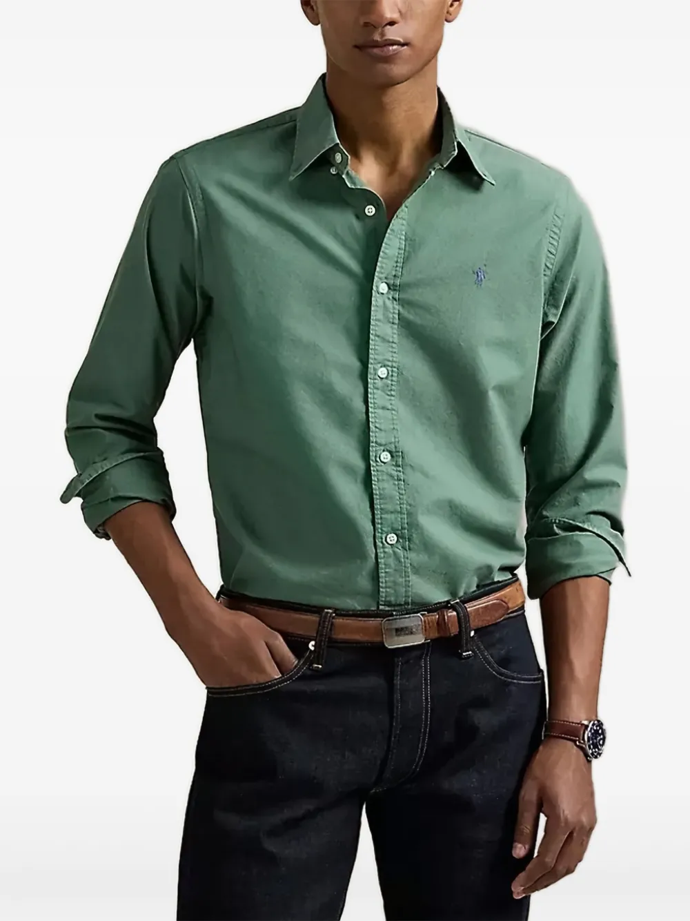 Polo Ralph Lauren Overhemd met geborduurd logo Groen
