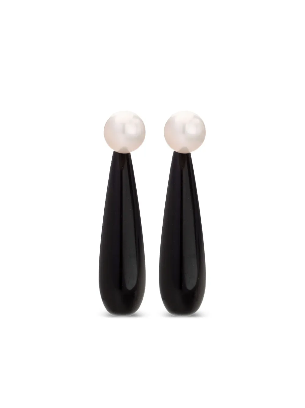 Sophie Buhai Long Dripping Stone Sterling Silver Drop Earrings With Onyxes In Black