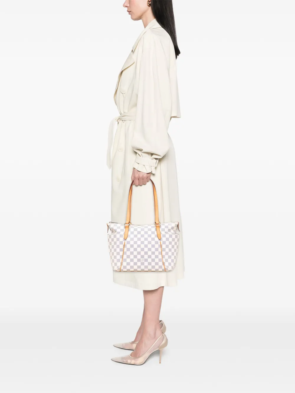 Pre-owned Louis Vuitton 2012 Damier Azur Totally Pm Tote Bag In White