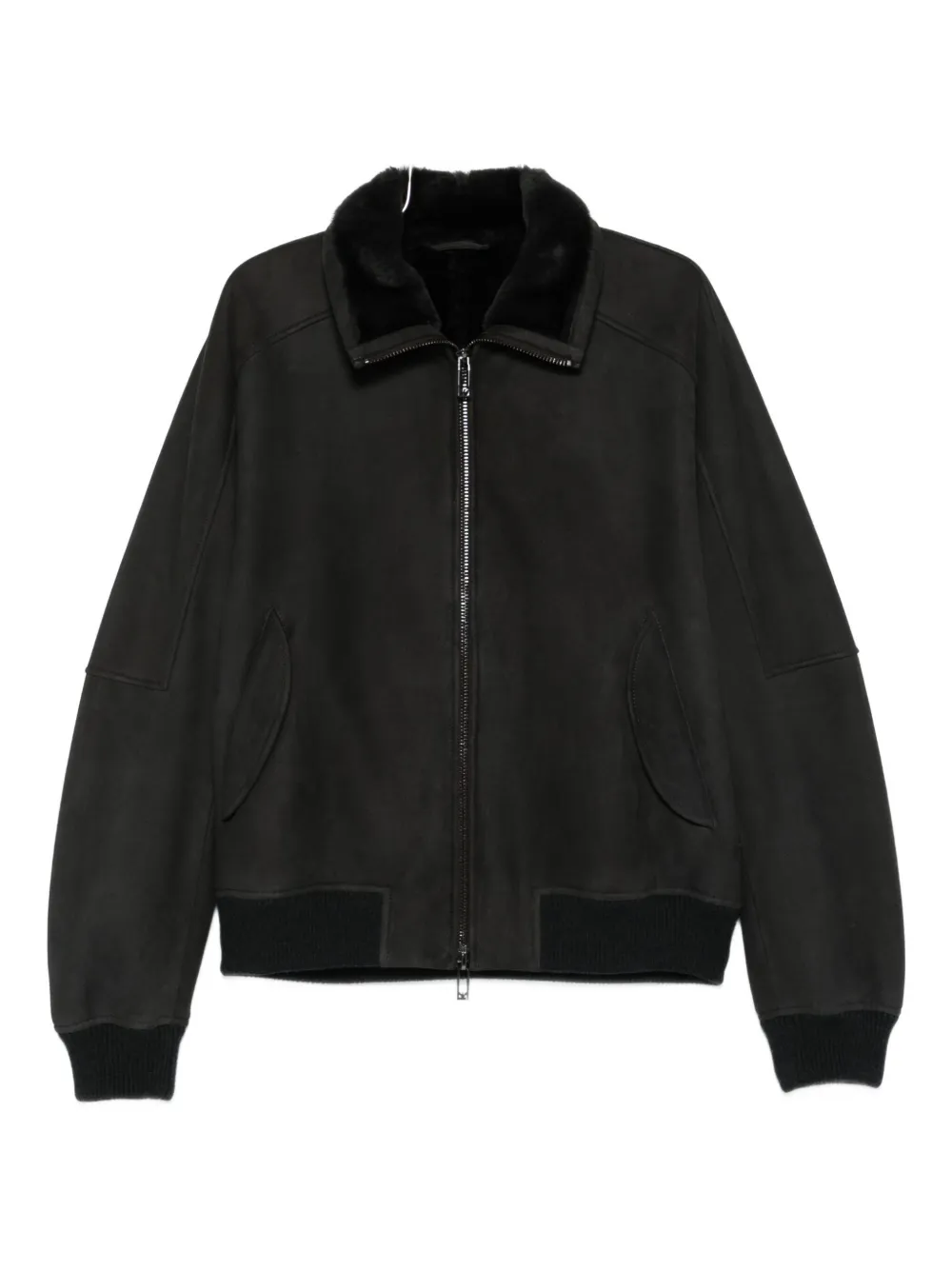 Emporio Armani ファーカラージャケット - グレー Emporio Armani ファーカラージャケット - グレー