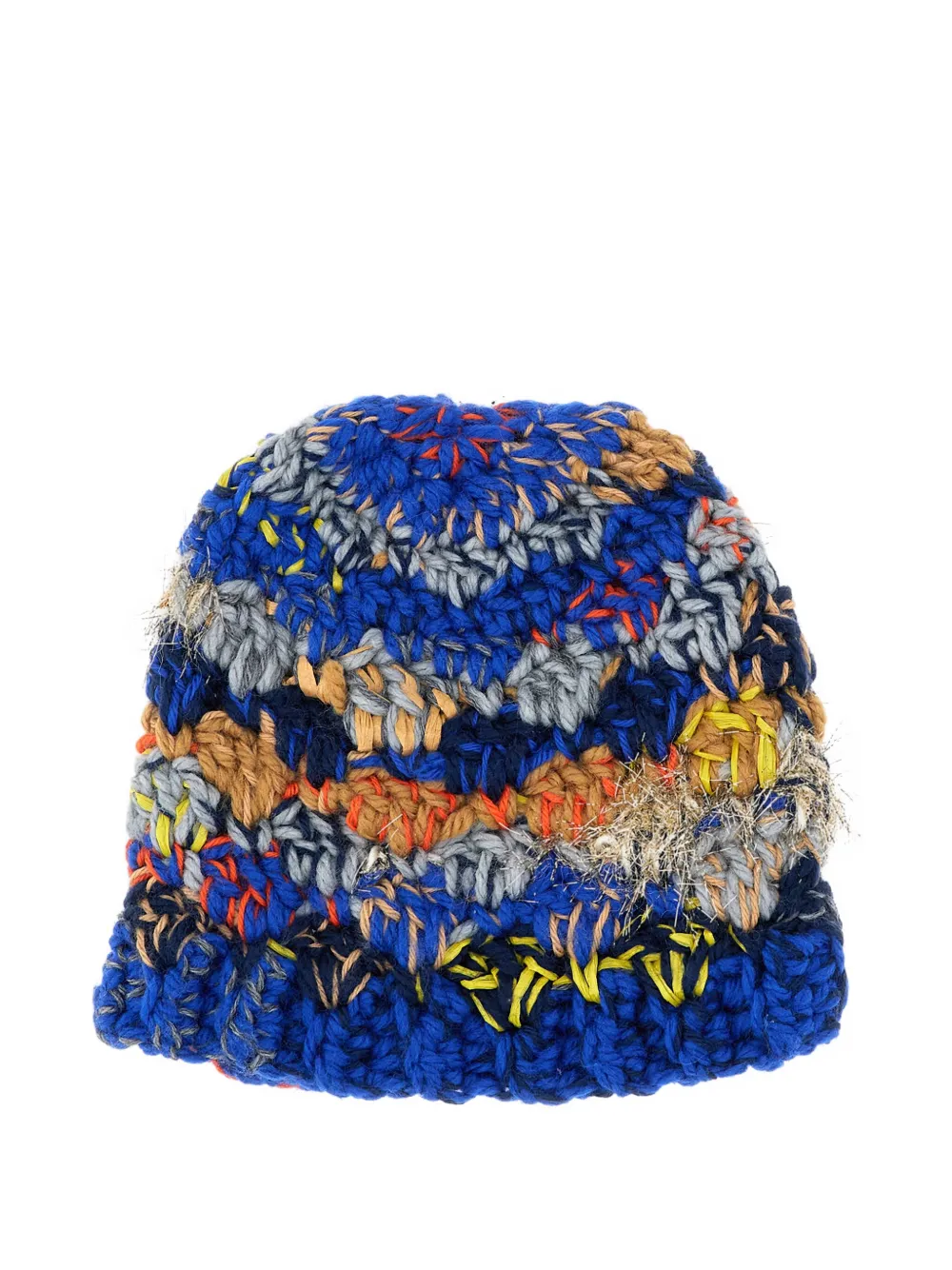 Exquisite J Striped Wool Beanie In Blue