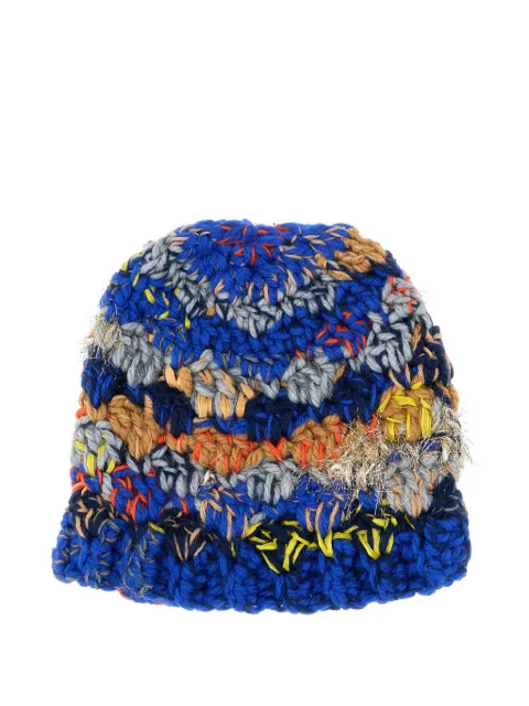 Exquisite J striped wool beanie