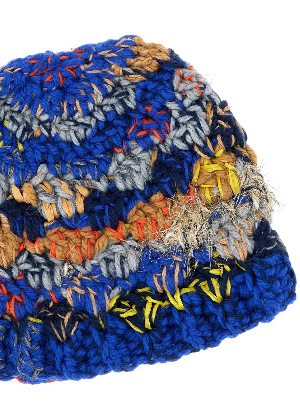 Exquisite J Striped Wool Beanie In Blue