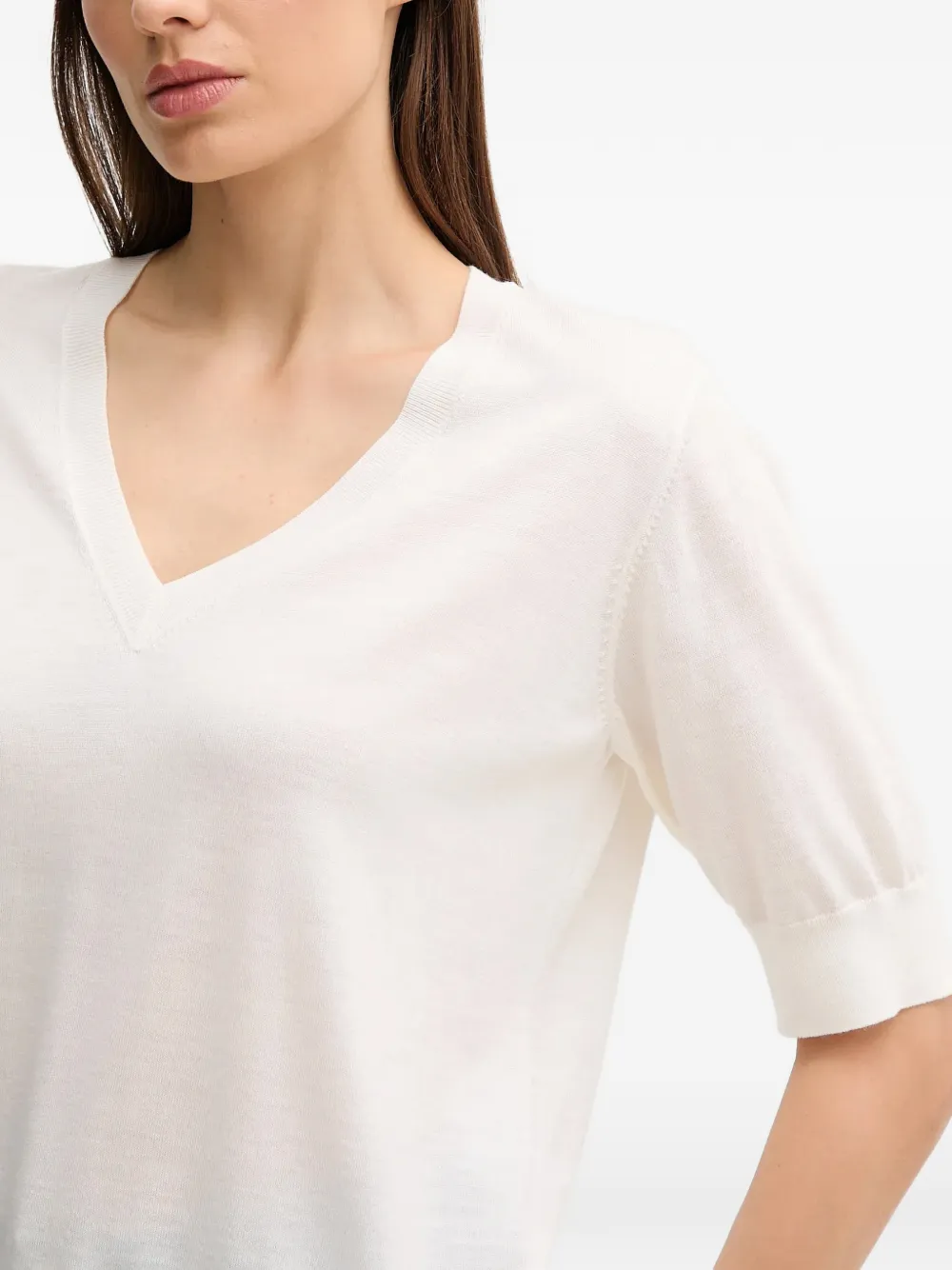 Joop! Kajol top met V-hals Wit