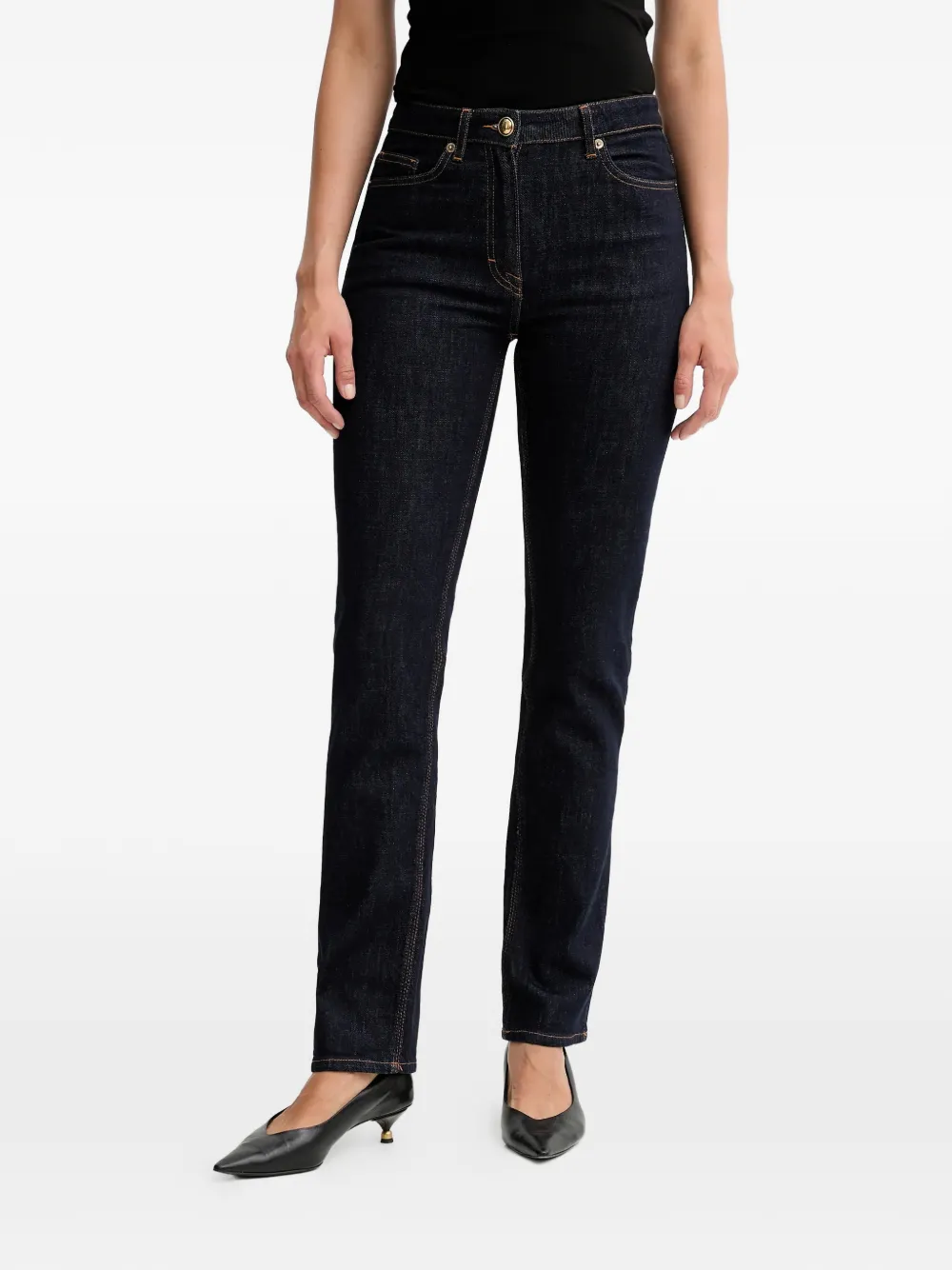 LUISA SPAGNOLI Omlette logo-plaque five-pockets jeans - Blu