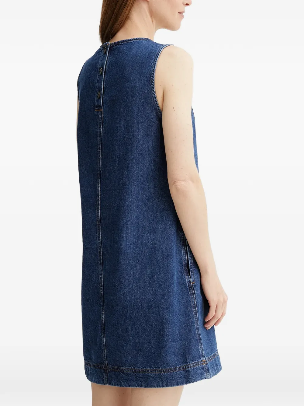 Marc O'Polo square-neck panelled mini dress - Blauw