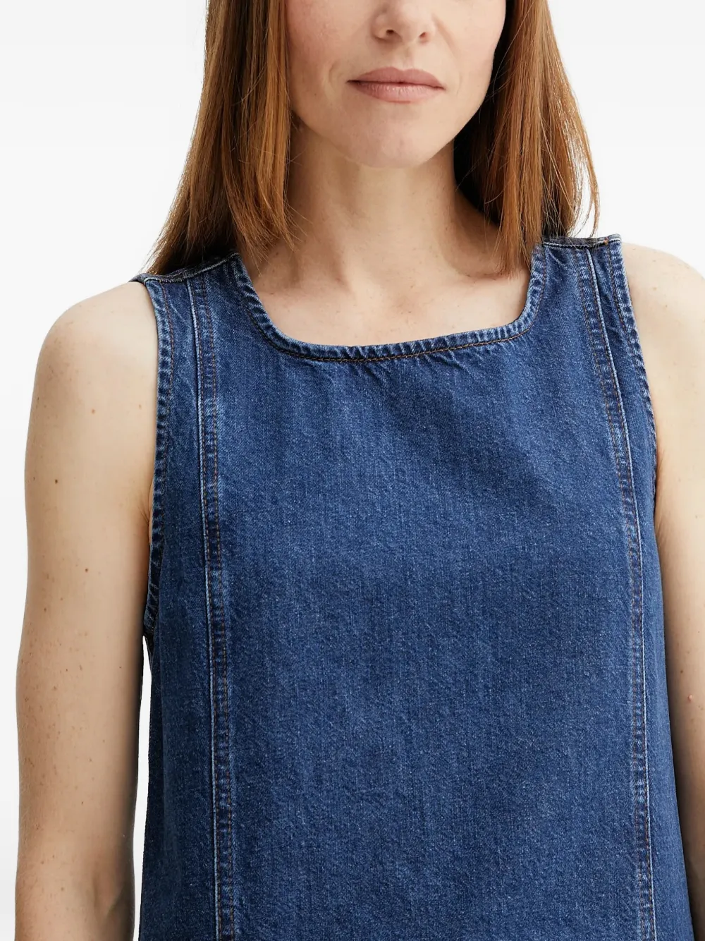 Square-Neck Panelled Mini Dress