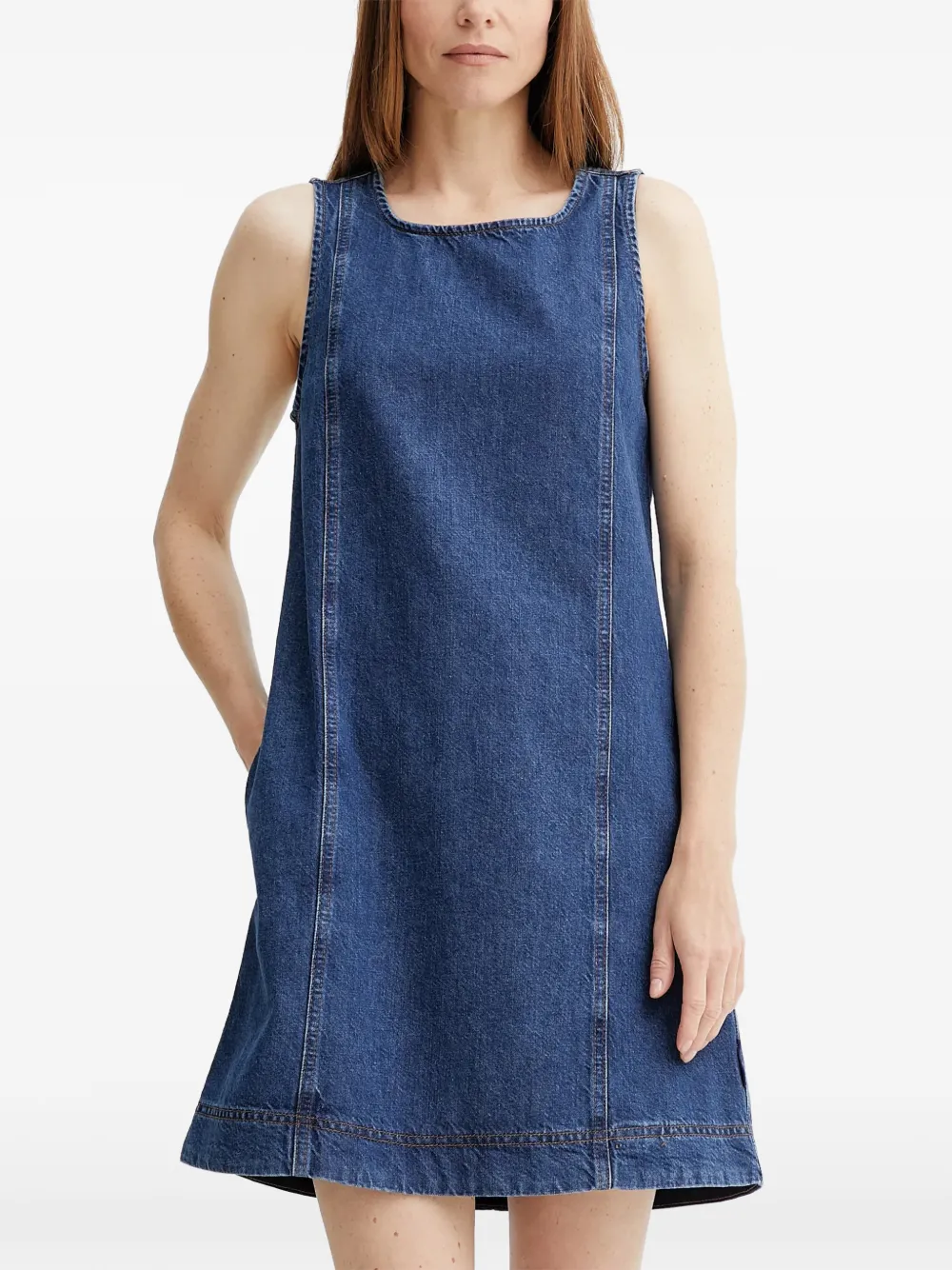 Marc O'Polo square-neck panelled mini dress | Blue | Image 1