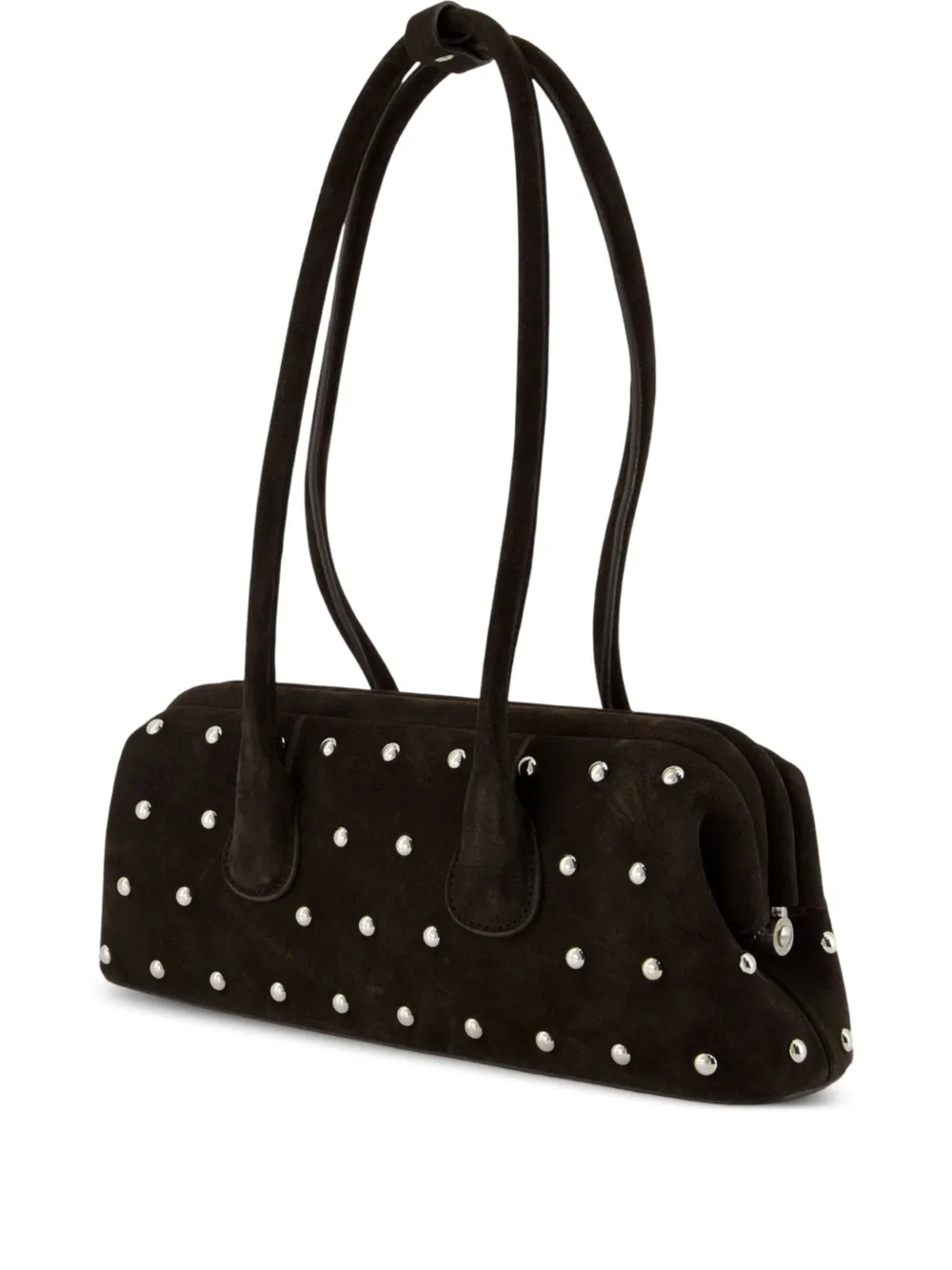 Osoi mini Boat Wide stud-embellished suede shoulder bag - ブラック Osoi mini Boat Wide stud-embellished suede shoulder bag - ブラック