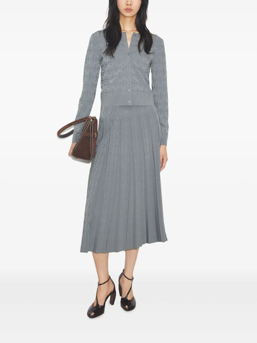 Tory Burch Sjaal met monogram Grijs