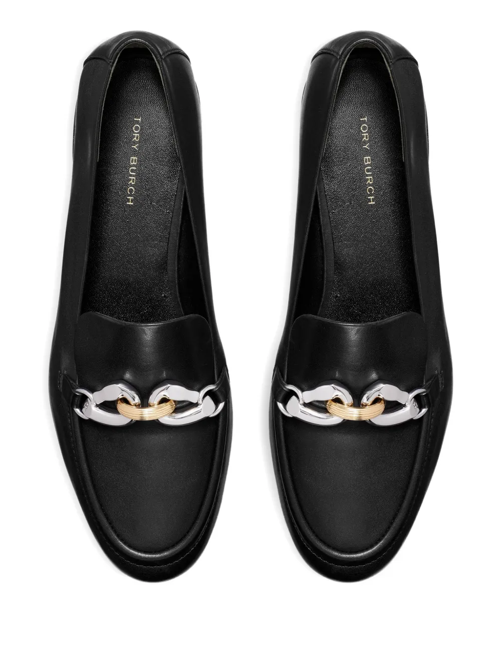 Tory Burch Chain-link Embellishment Loafers In Black