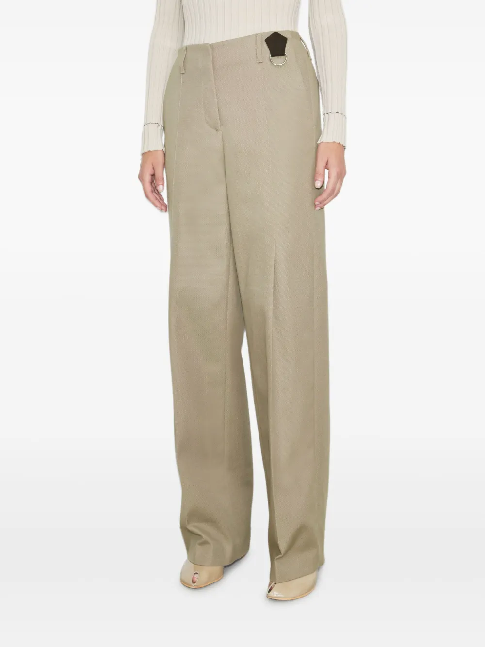 Tory Burch Gerafelde katoenen trainingsbroek Beige