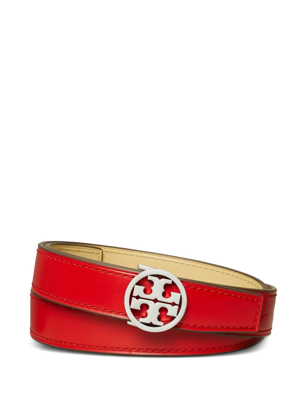 Tory Burch Reversible Logo-buckle Belt In Red