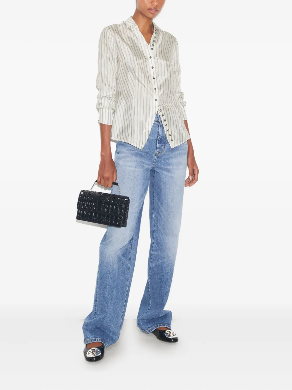 Tory Burch striped cinched button-down top | Blouses | Image 2