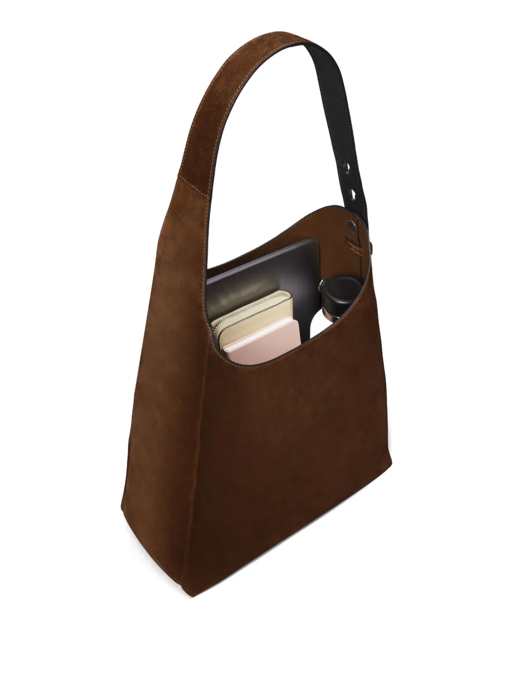 Tory Burch Suede Leather Tote Bag In Brown