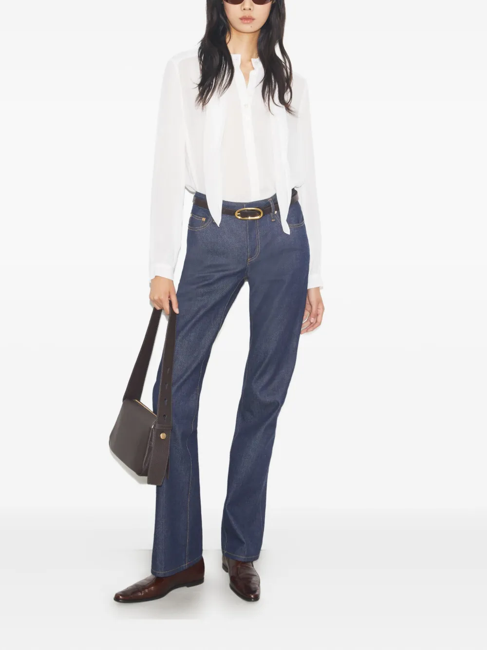 Tory Burch Georgette blouse met strikdetail - Wit