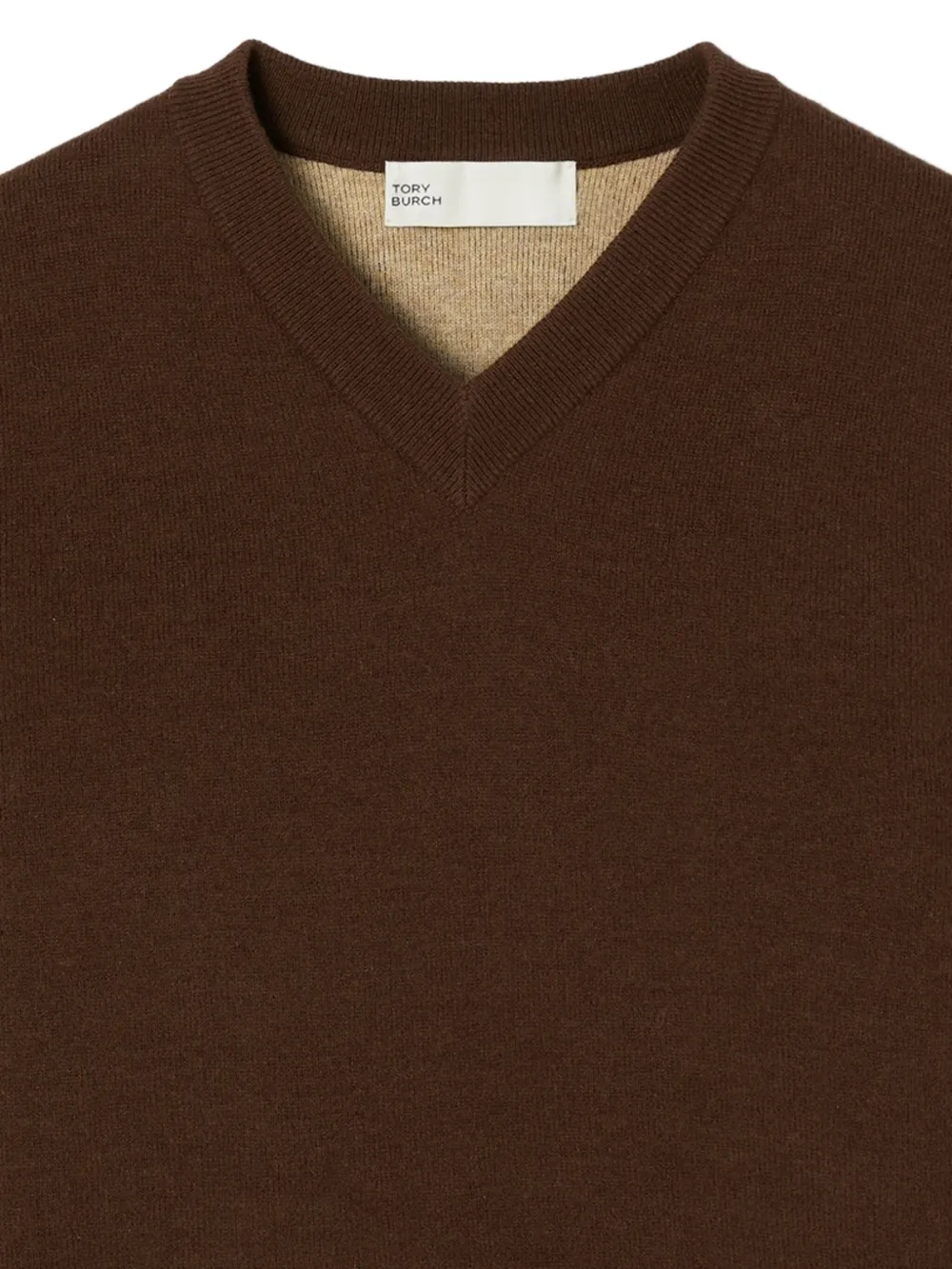 Tory Burch Coltrui van wol-kasjmierblend met V-hals Bruin