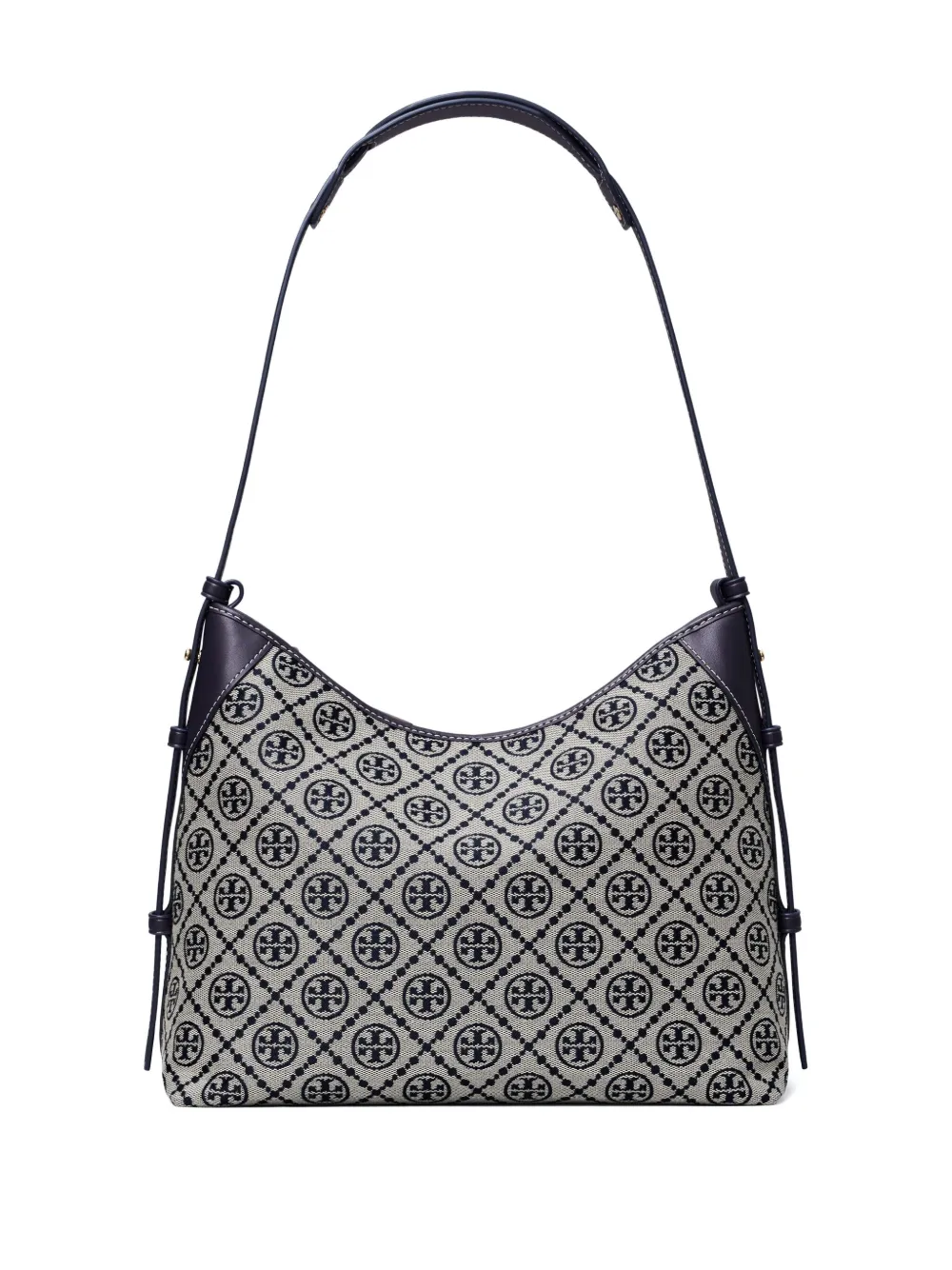 Tory Burch Shoulder Bag With Adaptable Strap And Logo Pattern In Blue