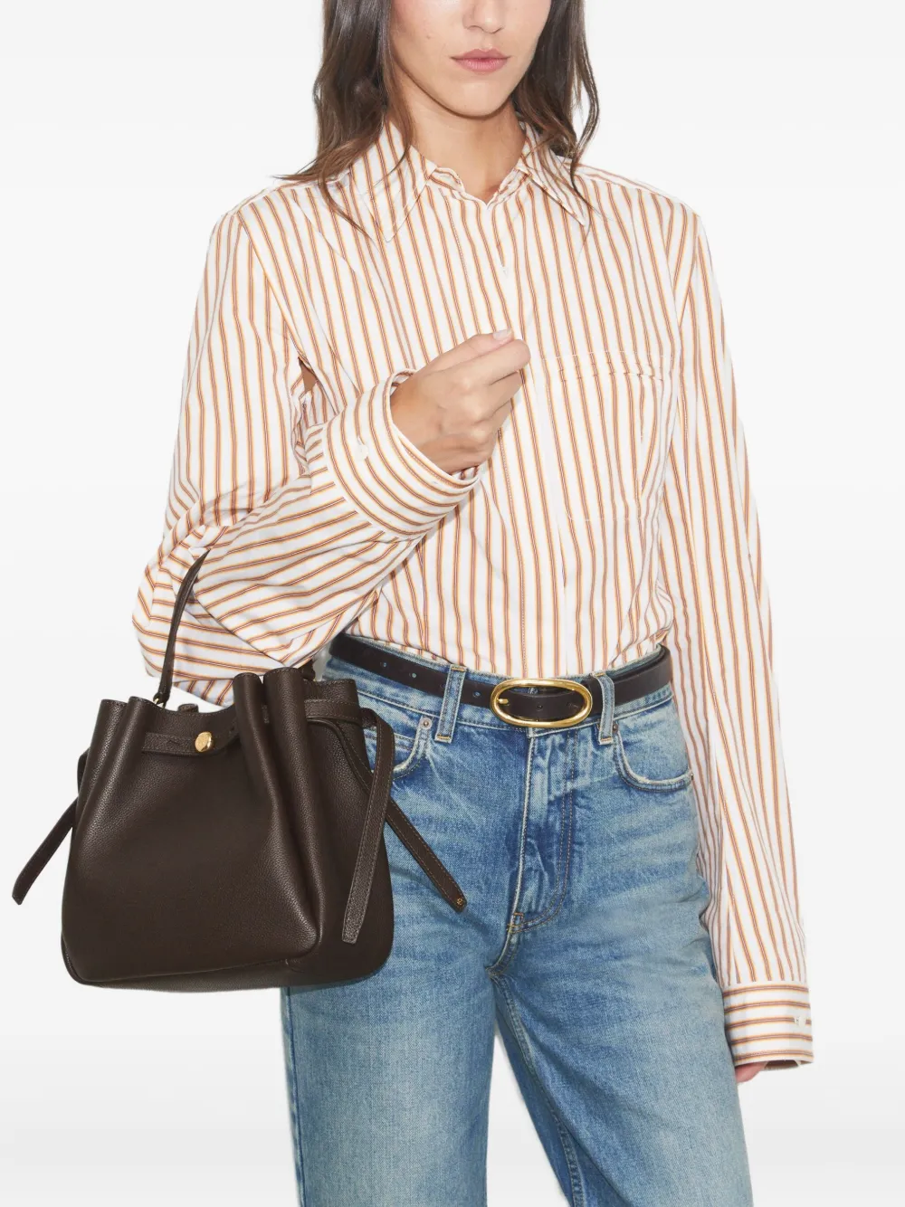 Tory Burch Suède bucket-tas Bruin