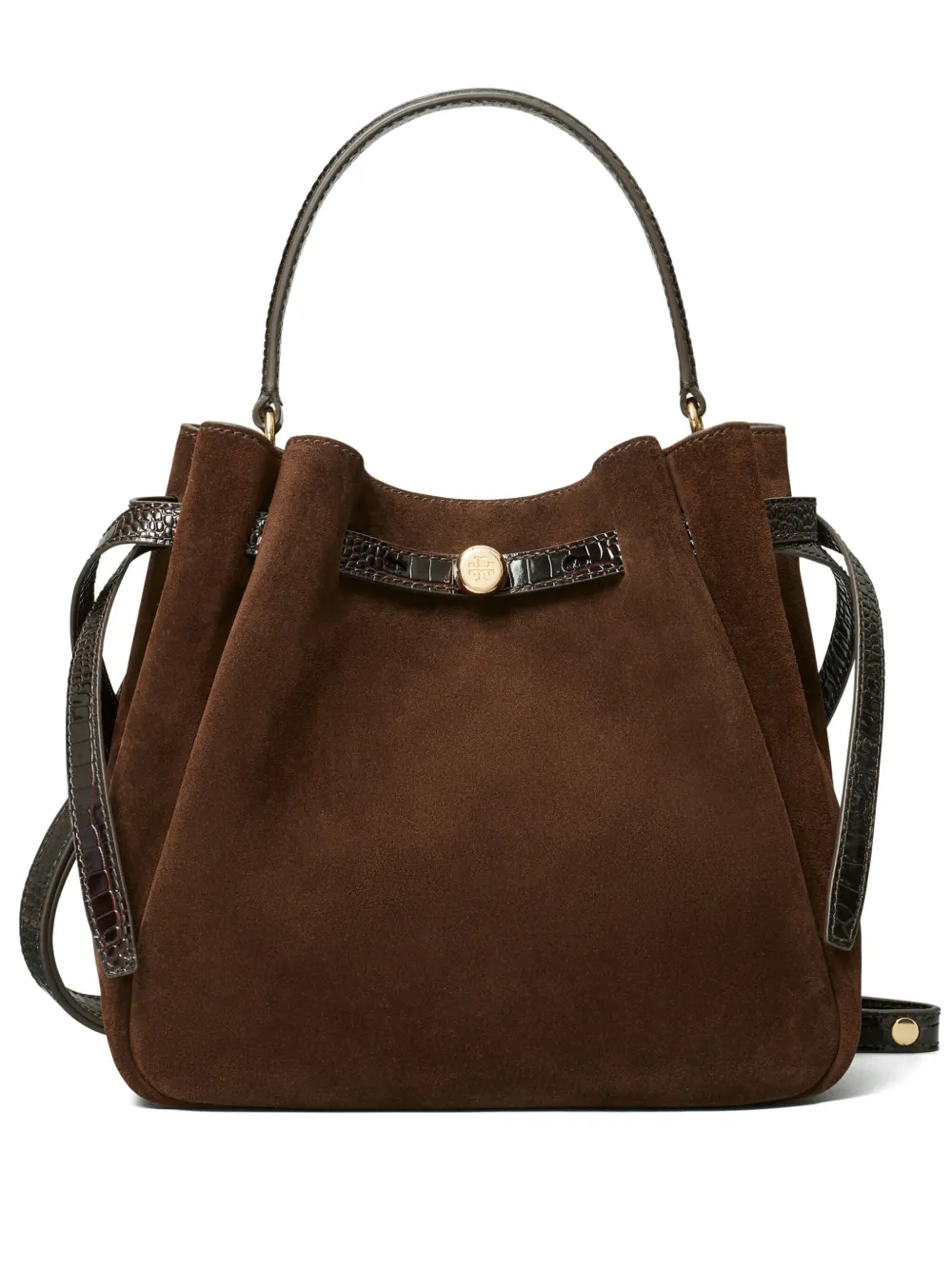 Tory Burch Suède bucket-tas Bruin