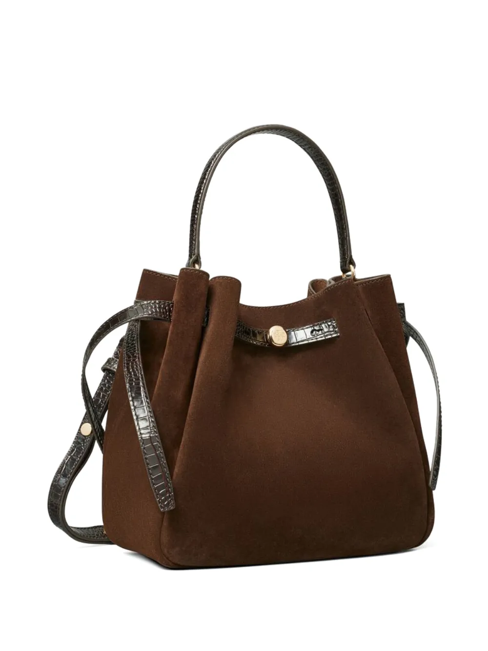 Tory Burch Suède bucket-tas Bruin