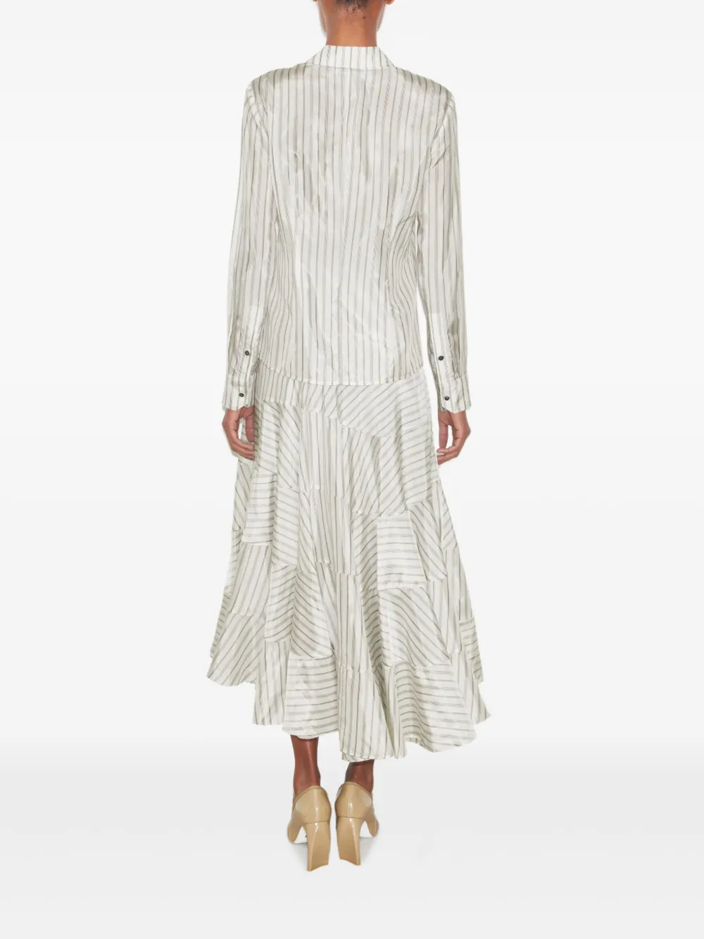 Tory Burch Asymmetrische rok met gestreept patroon - Beige