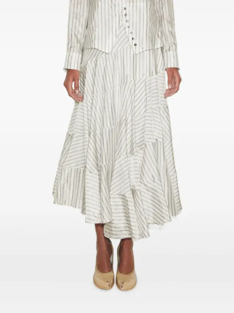 Tory Burch striped-pattern asymmetric skirt