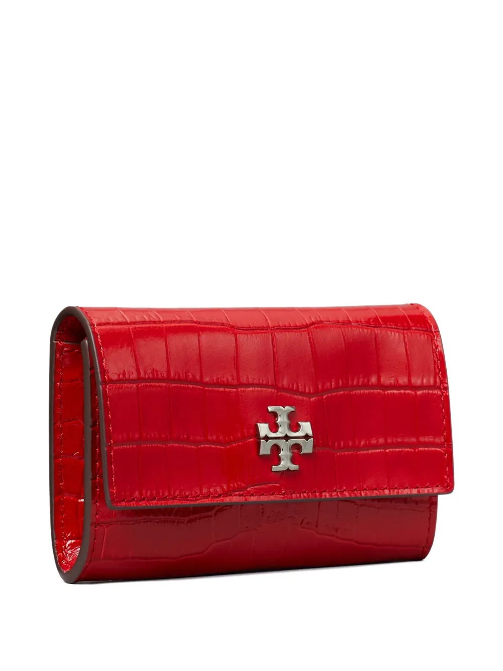 Tory Burch Kira croc-embossed flap wallet - Rood