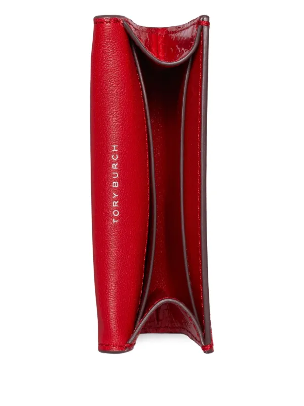 Tory Burch Kira croc-embossed Flap Wallet | Red | FARFETCH CA