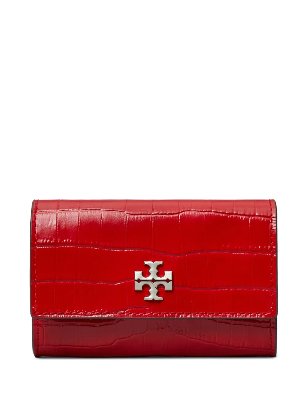 Tory Burch Kira portemonnee met krokodillen-reliëf Rood