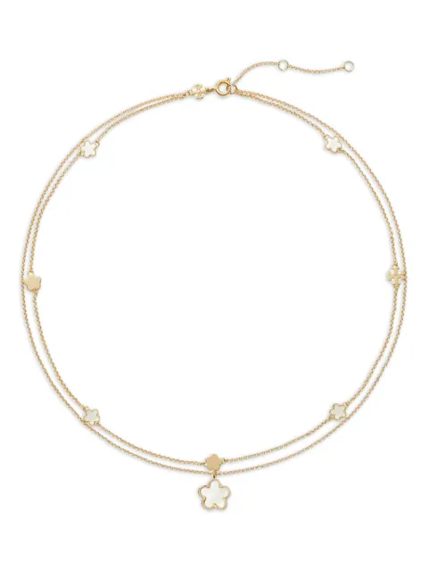 Tory Burch Kira flower-embellished layered necklace