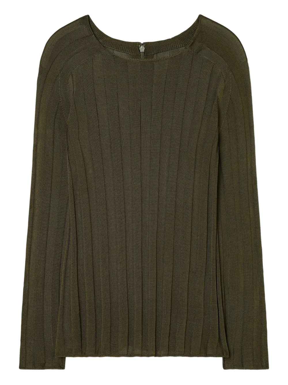 Tory Burch Ribbed Sweater In Green