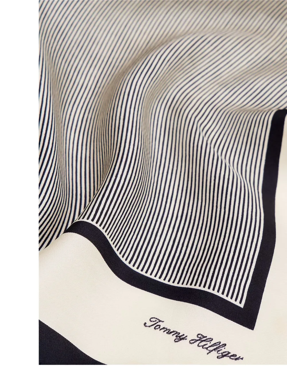 Tommy Hilfiger Striped-pattern Silk Scarf In Gray
