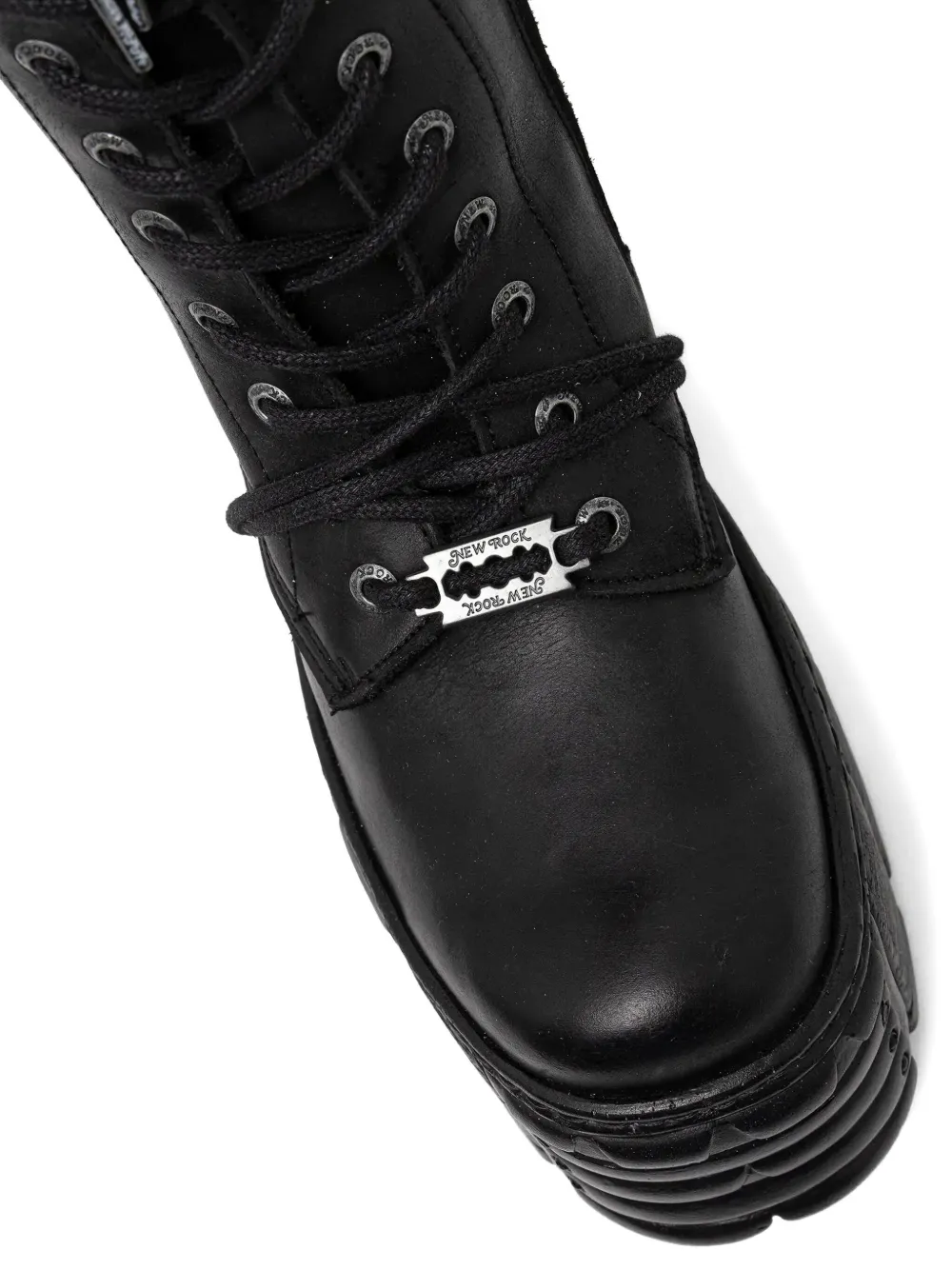 NEW ROCK 120mm lace-up platform boots Black