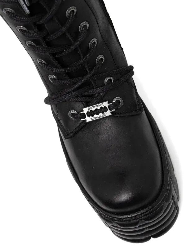 NEW ROCK 120mm lace-up Platform Boots | Black | FARFETCH SG