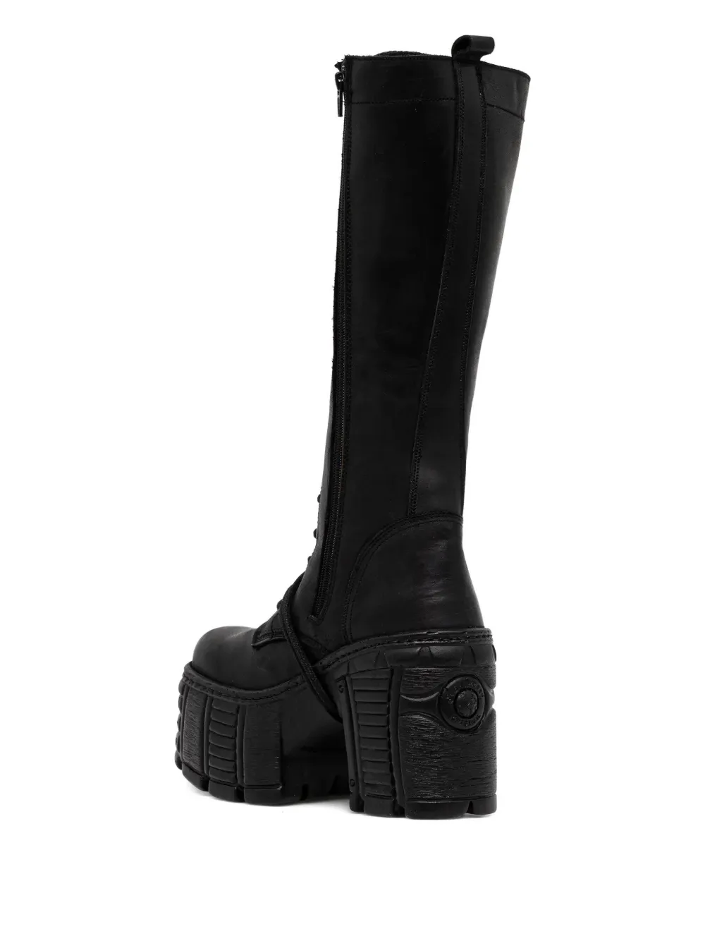 NEW ROCK 120mm lace-up platform boots Black