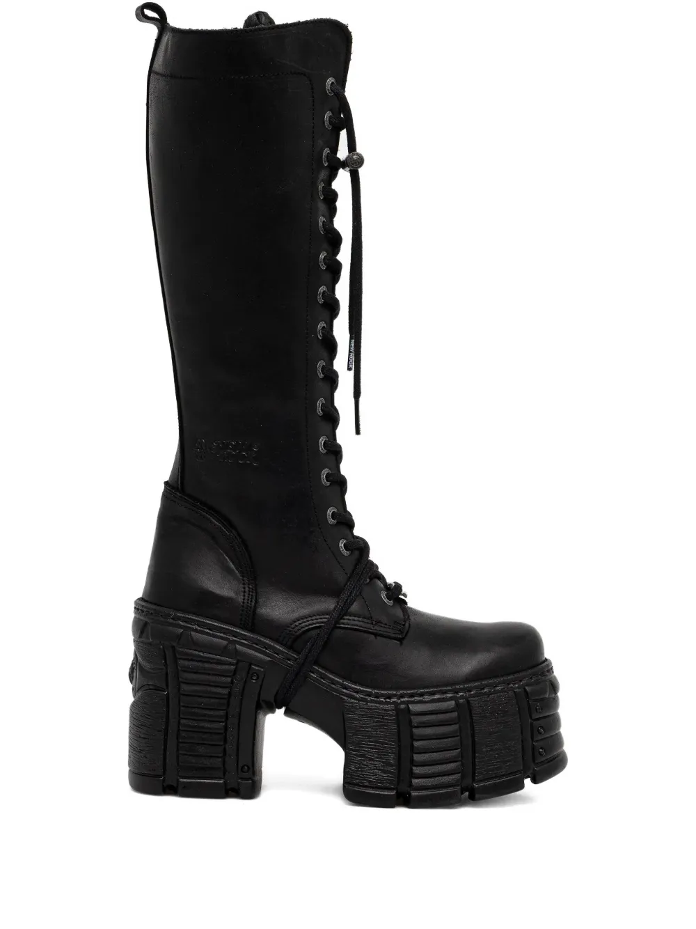 NEW ROCK 120mm lace-up platform boots Black