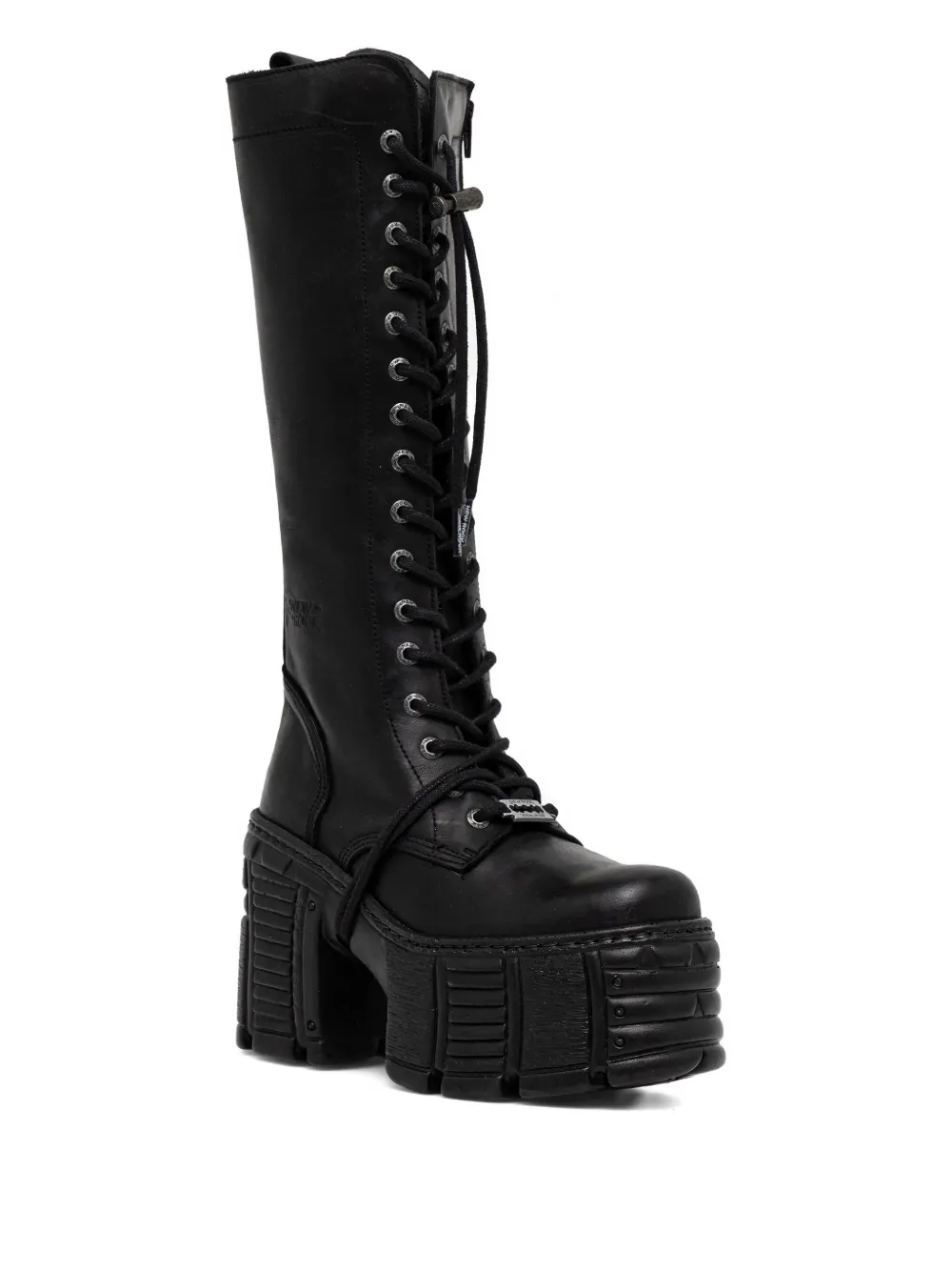NEW ROCK 120mm lace-up platform boots Black