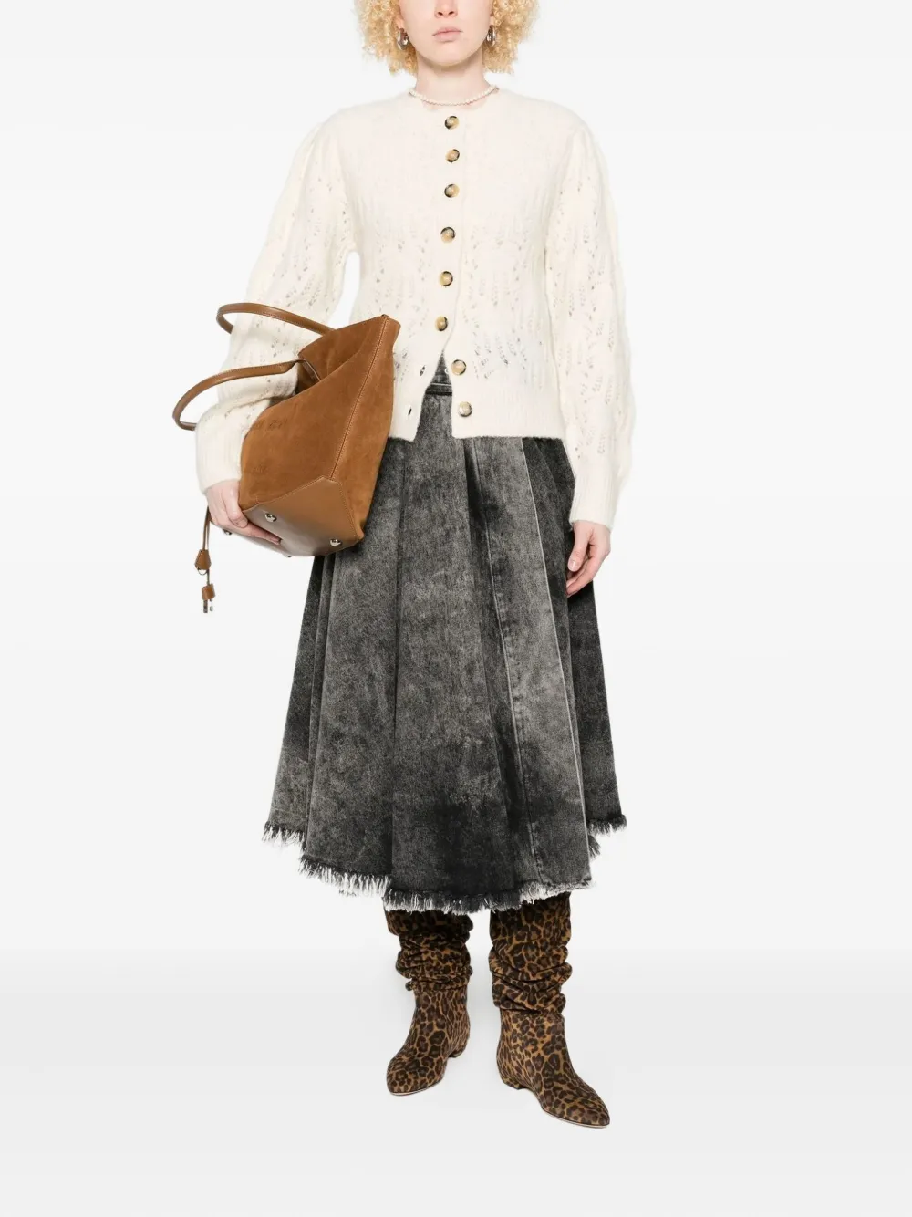 MARANT ÉTOILE buttoned open-knit cardigan | Cardigans | Image 2