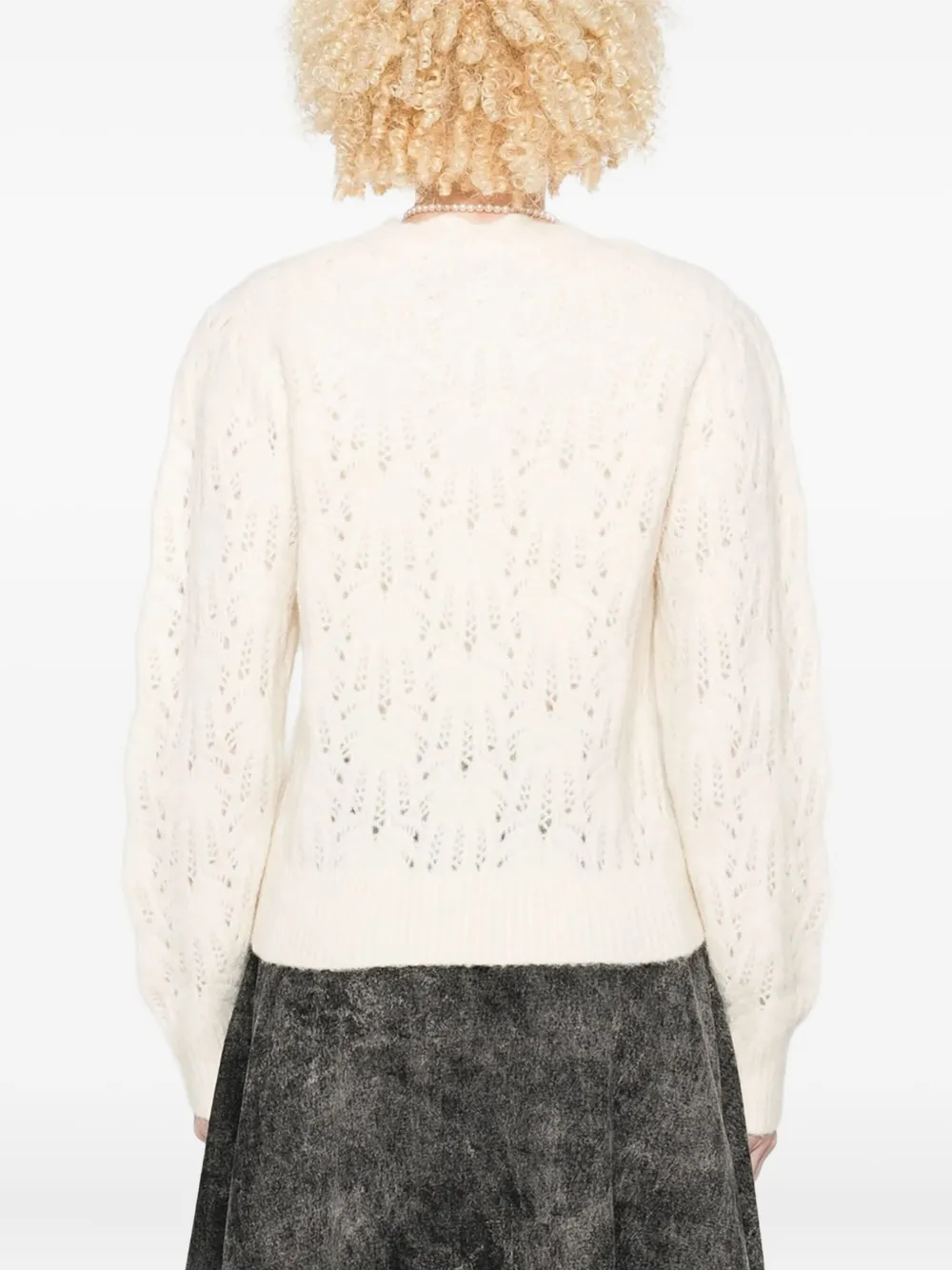 Isabel Marant Étoile Buttoned Open-knit Cardigan In Neutral