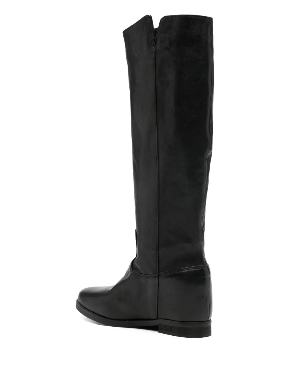 Julie Dee Leather Zip-detail Boots In Black