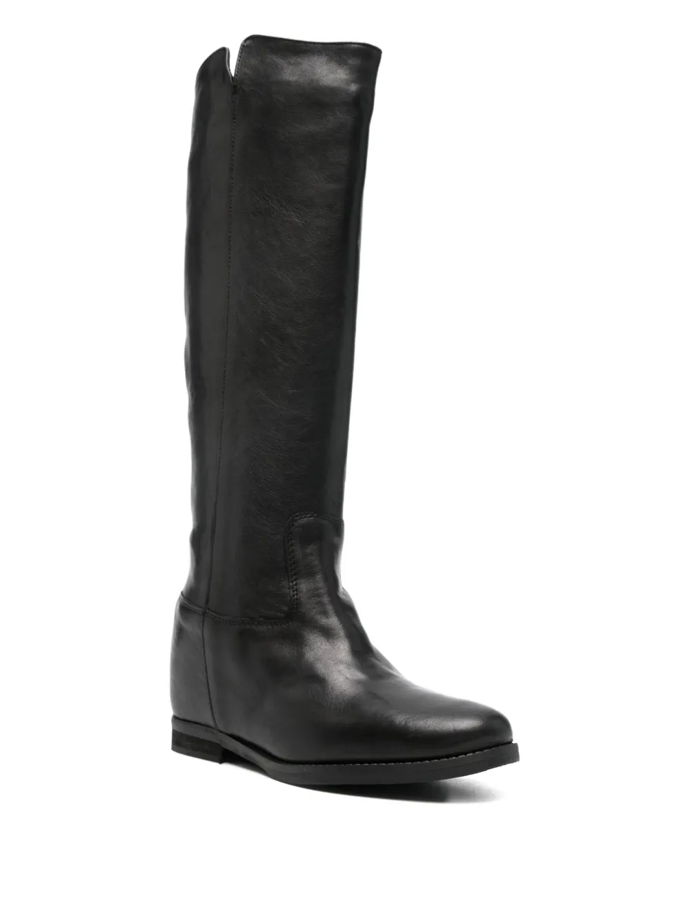 Julie Dee Leather Zip-detail Boots In Black