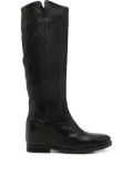 Julie Dee leather zip-detail boots - Black