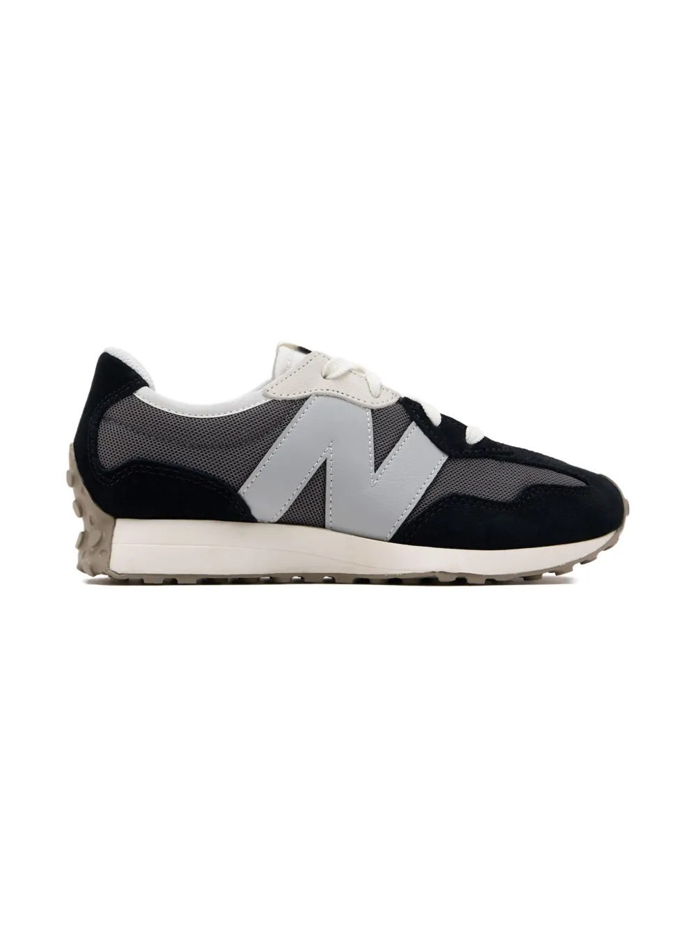 New Balance Kids 327 logo-detail sneakers Rain Clouds Gray and Black (001)